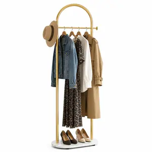 Floor-standing clothes rack, drying rack, metal clothes rack, portable assembly clothes rack, luxury-style clothes rack entryway organizer