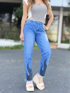 SimplYoung Women's Boyfriend Jeans, Medium Blue - Bottoms for Women - Womenswear