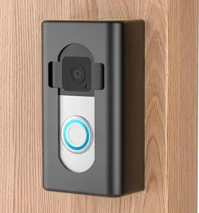 Adhesive Video Doorbell Mount, Mount No Drill Bracket Holder Accessories for Apartment  Rentals Compatible with Ring Video Doorbell 4/3/3 Plus/2/1/2021/2023/2024 Release(Black)