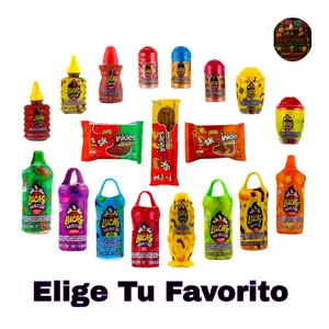 Lucas Mexican Sweets Variety of sour, sweet, spicy, includes wigs, Baby Powder, Lucas Muecas Chamoy, Gusano, Salsagheti, Bomvaso, Skwinkles, and Choose Your Favorite Package Snack