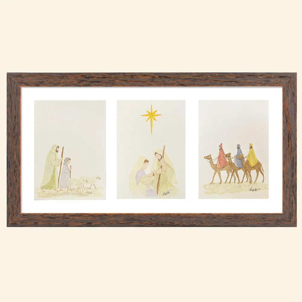 Minimalist Nativity Original Watercolor Painting