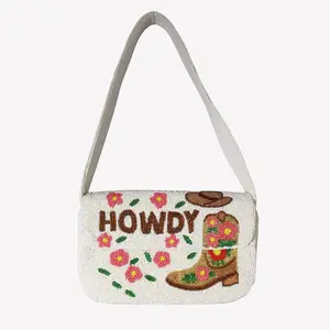 Howdy Western Beaded Shoulder Bag