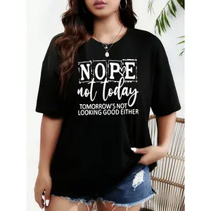 USA MadePlus Size, Plus Size Women's Oversized Black T-Shirt - Short Sleeve Round Neck Casual Top with Stretch Comfort, Opaque Fabric & Loose Fit for Spring/Summer, Casual Attire, Machine Washable (Curvy Friendly) - All-Season Layering Essential