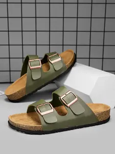 Women's Anti-Slip Sandal Slippers, Real Leather Texture Fashion Design, Arch Support, Adjustable Buckle, Casual Summer Shoes