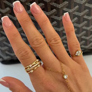 EVRY JEWELS Gold or Silver Plated Women's She's Stacked Ring