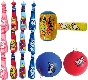 4E's Novelty 25 Piece Set Inflatable Baseball Bats With Pow Design