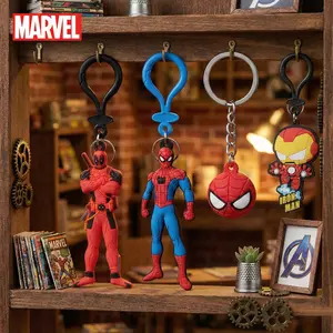 Marvel Officially Licensed PVC Keychain 1PC - Spider-Man, Deadpool & Iron Man - Soft Rubber Keyring Bag Charm & Backpack Accessory