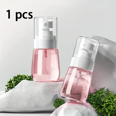 1Pc Portable Fine Mist Spray Bottles - 2.03oz/1.01oz Travel Size, Travel Container Bottle, Hypoallergenic Clear Perfume & Lotion Dispenser with Pump, Facial Tools