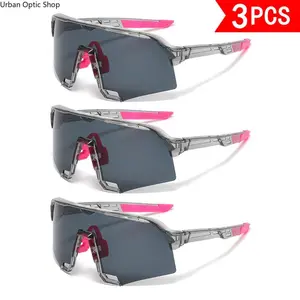 3-Pack Lightweight Oversized Sunglasses for Men Women, UV400 Protection Anti Glare HD Colorful Trendy Sun Glasses for Daily Travel Outdoor