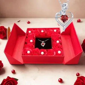 🌹💝 16 Rose Double Door Gift Box | Mother's Day/Valentine's Day Necklace and Ring Set 🎁 TikTok's # 1 Love Box -72 hour limited time discount of 60%! Jewelry Set