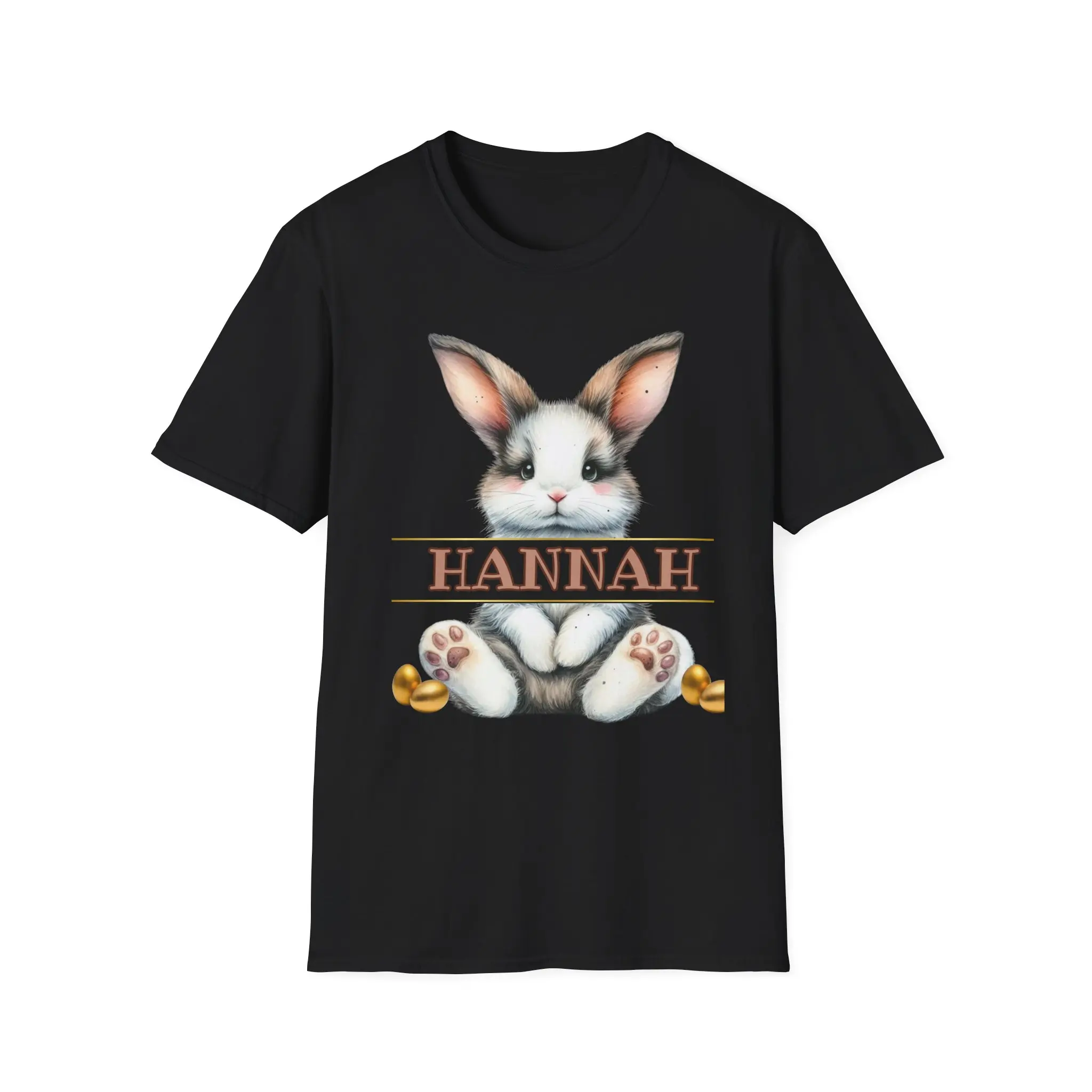 Kids Easter Bunny T-Shirt, Personalized Easter Shirt, Custom Easter Tee, Children's Spring Holiday Top, Golden Eggs Shirt