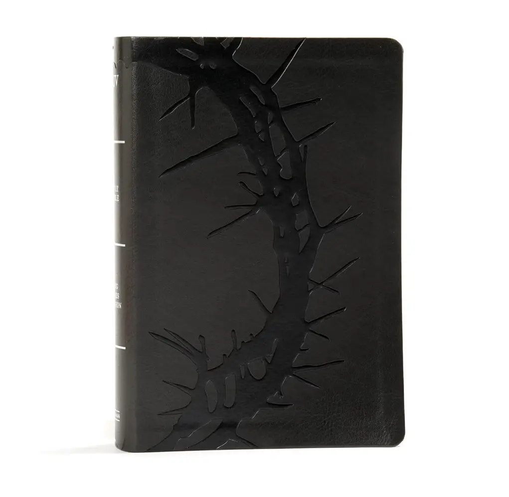 KJV Large Print Personal Size Reference Bible, Charcoal LeatherTouch Crown of Thorns, Indexed, KJV Holy Bible, Red Letter, Pure Cambridge Text, Presentation Page, Cross-References, Full-Color Maps