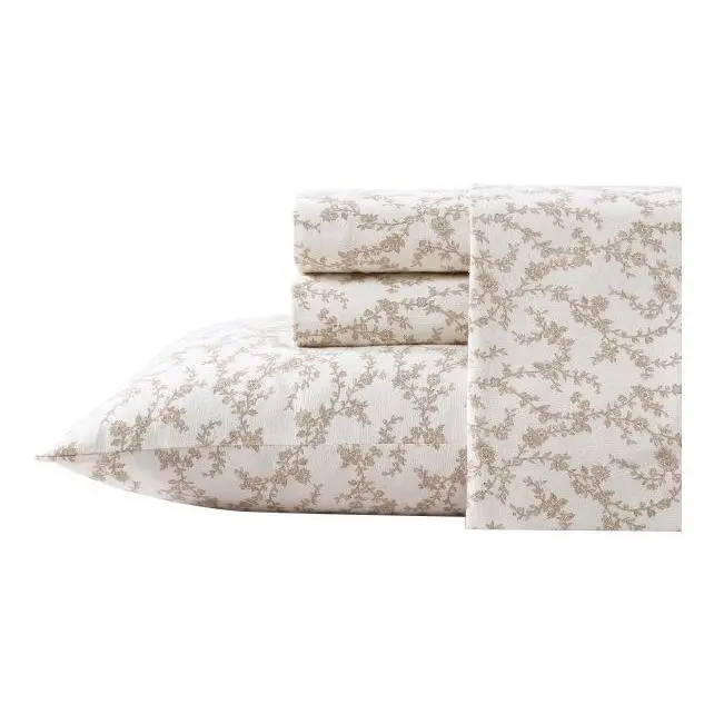 Laura Ashley Victoria Beige Twin Sheet Set