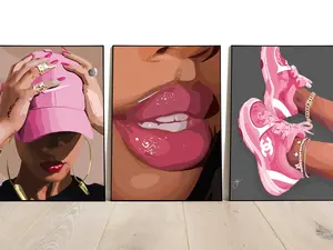 5 Set Bundle, Black Art, Perfume Art, Black Woman Art, black girl wall art, 3 set print, Urban Fashion Poster (UNFRAMED)