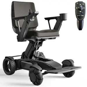 Electric folding wheelchair for adults with remote control and electric height adjustment, equipped with dual 500W motors, all-terrain mobility scooter, Tivaro-EW8001