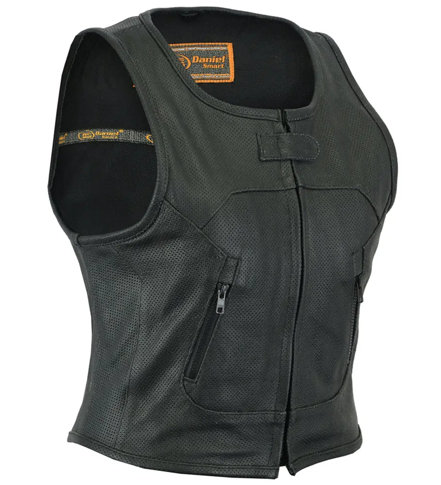 Daniel Smart Vixen Women's Leather Motorcycle Protective Vest - Motorcycle Outerwear, Riding Gear for Automotive Enthusiasts, Protective Vests, Protective Vest Vests