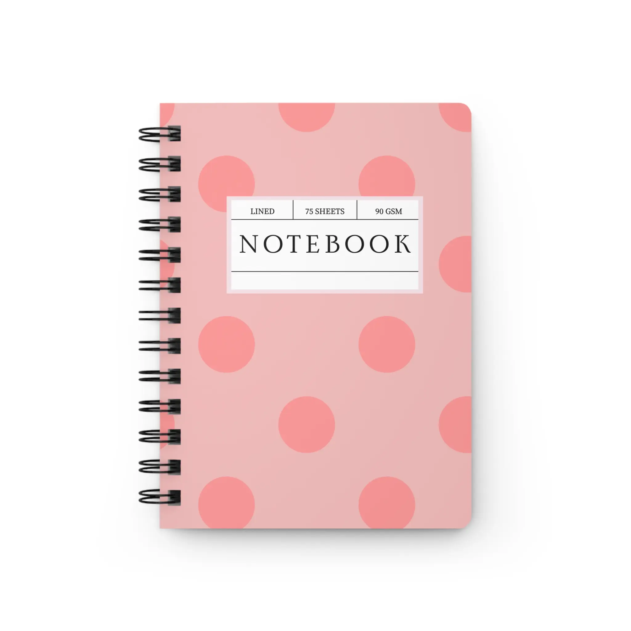 Pink Polka Dot Notebook Spiral Bound Journal | Lined Pages