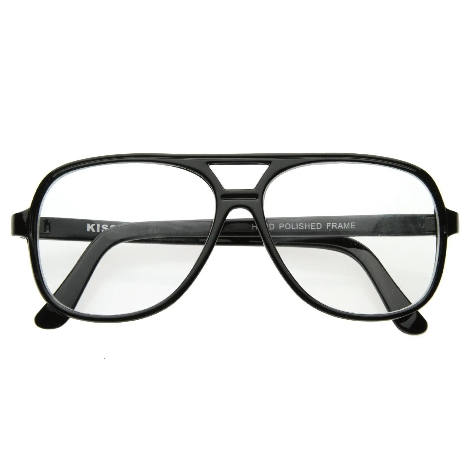 Retro 1980's Basic Square Aviator Clear Lens Glasses 8043