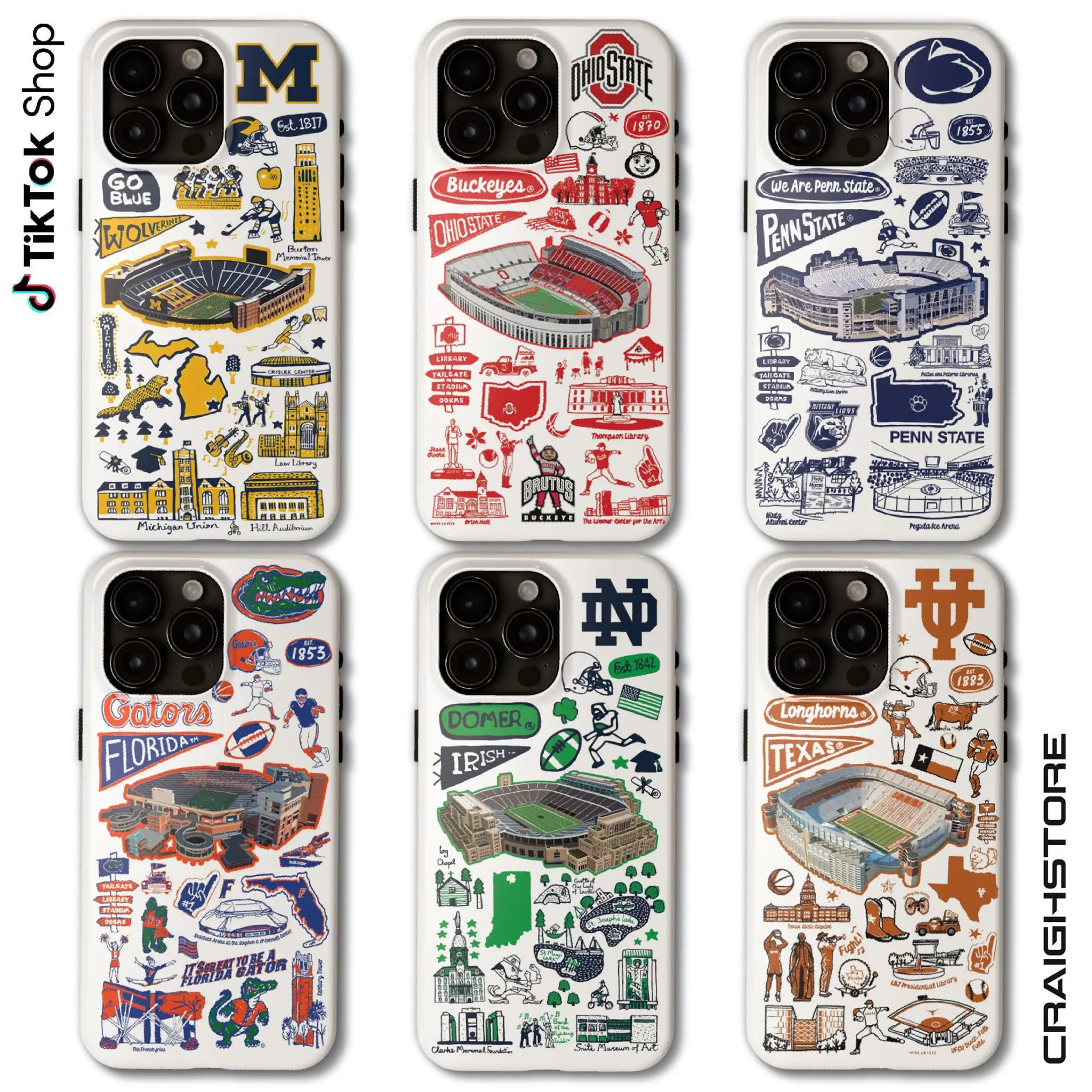 All Team College Football Phone Case, National Collegiate Athletic Association Team Collection Phone Cover, Gifts For Varsity College Sports, 17 Air P