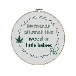 Weed or Little Babies Premium Cross Stitch Kit - EVERYTHING INCLUDED | Eras Tour Memorabilia |