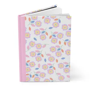 Floral Hardcover Journal with Pink Binding