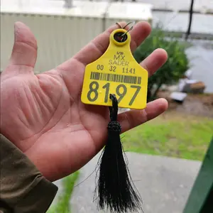 cattle tag keychain