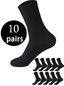 Men Women Mid-Calf Socks, 10/20 Pairs Sports Socks, Comfortable Soft Casual Wear, Ideal for Daily, Travel, Business, Athletic Socks