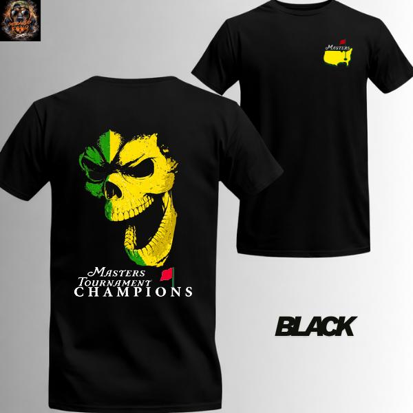 [Made in the USA] Double-sided Hooded T-shirt-Hoodie with a skull print of the Masters Tournament champion, Augusta golf graphic T-shirt, classic golf skull T-shirt, personalized gift for male and female golfers.