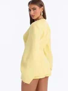 Sweet & Smart Barrel Sleeve Blazer - Butter Yellow