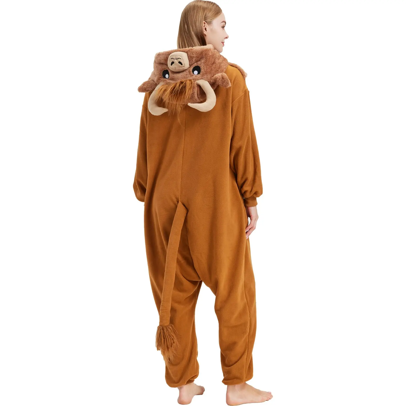 Highland Cow Onesie Halloween Costume Animal Cosplay One-Piece Pajamas for Women and Men Set anime onesies robe funny great gift