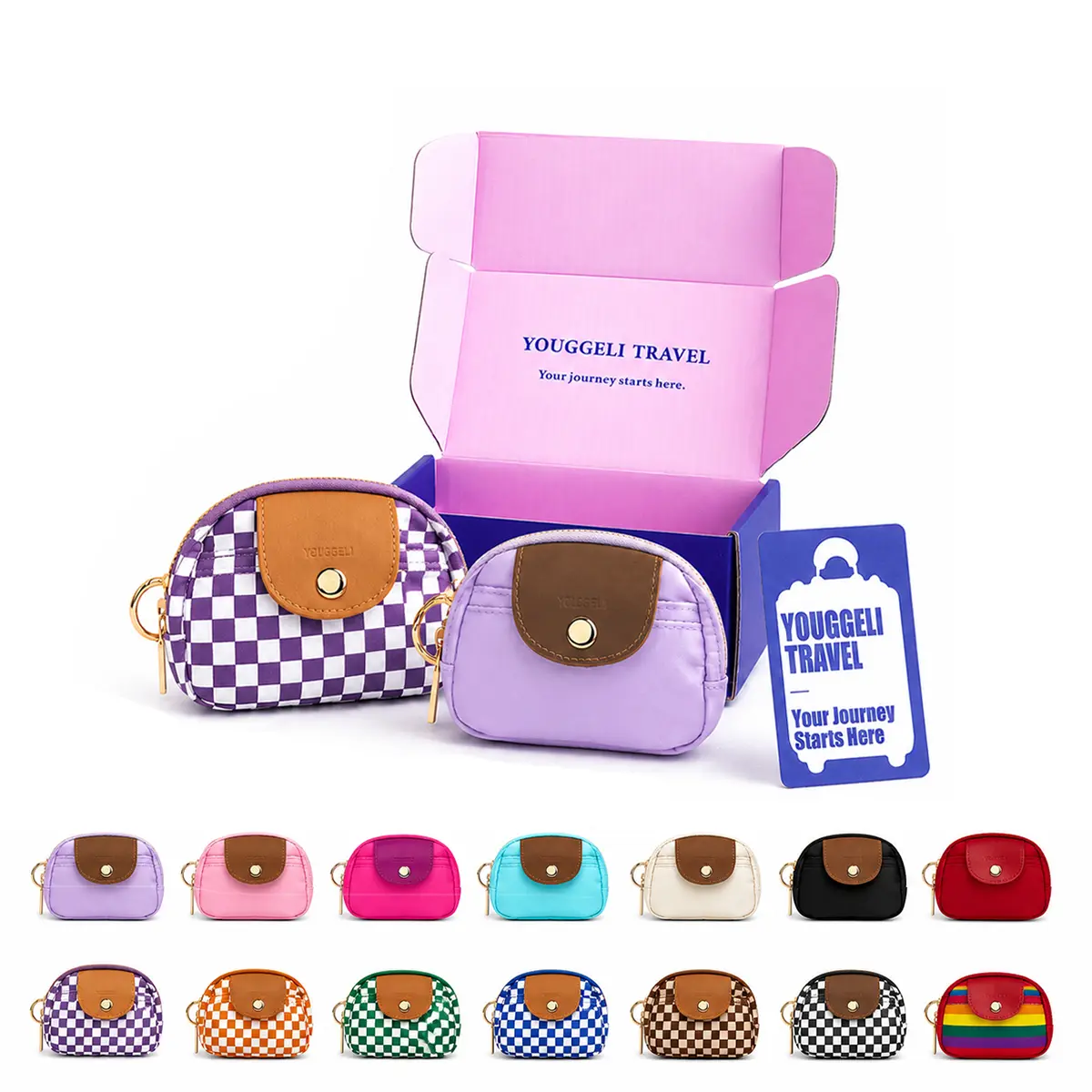 Mini Wallet/Card Holder 2-Pack | Sporty & Portable | Cute Compact | Couple/Bestie Gift | Gift Box Included