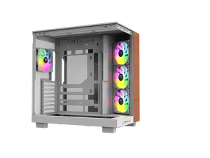 Thermaltake View 380 XL WS ARGB; Mid Tower Chassis; Side Wood Trim; 4x120mm ARGB Lite Fans Included; 360mm Radiator Support; 420mm GPU Clearance; 180mm Max PSU Length; 160mm Air Cooler Max Height; ATX/mATX/mITX; Hidden Connector Support