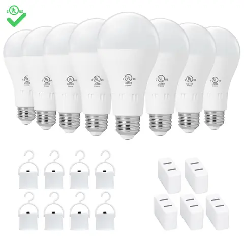 4 Pack Rechargeable Emergency Light Bulbs A21, Camping Lamp Battery Powered LED Light Bulb 3000K/5000k Daylight E26 E27 120 Volt 12W 60W Equivalent with 2000mAh for Home Power Outage Camping Hurricane incandescent  light emergency  light  bulb