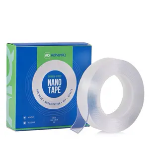 AdhereIQ Clear Double-Sided Nano Tape – No Holes, No Damage, Removable for Home Organization & DIY