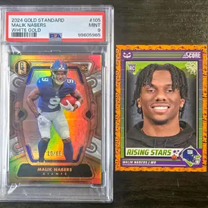 Malik Nabers - 2024 Panini Gold Standard White Gold /65 #105 PSA 9 & Pumpkin(RC)