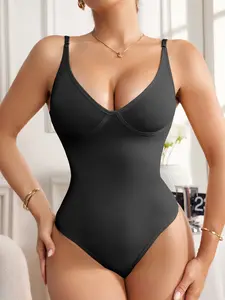 Women's Seamless Body Shaping Bodysuit Without Steel Cup, Plain Sexy Sport Underwear, All Seasons Slimming Clothes, Shapewear