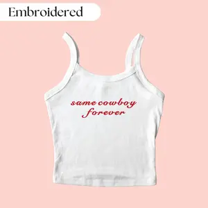 Same Cowboy Forever Embroidered Tank Top for Bachelorette Party Funny Bridal Gift Normal Type Bride Shirt, Country Shirt, Redneck Tank Top, Country Bride