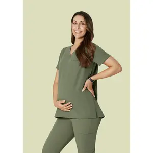 Maternity One Pocket Top Sage