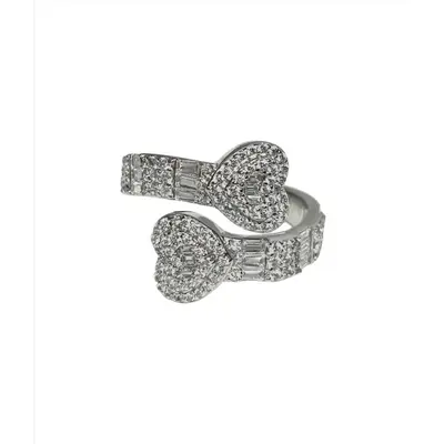Double Heart Ring Mother Daughter Rings Pandora Promise Rings