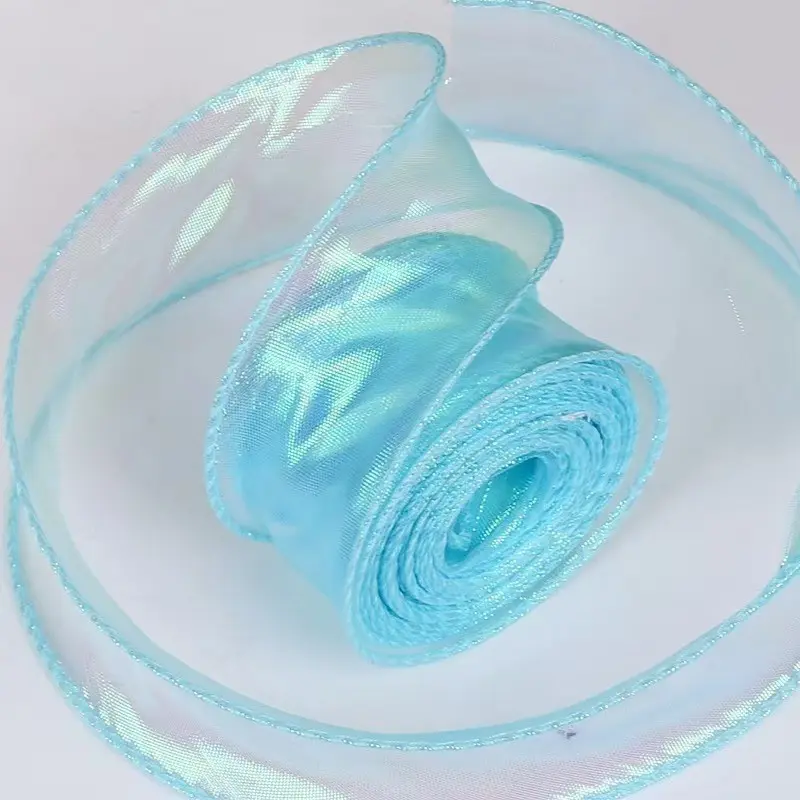 Colorful Fish Tail Ribbon Roll, Handmade DIY Colorful Silk Ribbon, Flower Gift Box Packaging, Magic Rainbow Fabric Tape