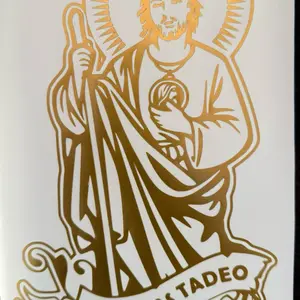 San Judas Tadeo Vinyl Decal Sticker, Self-Adhesive Label, Waterproof, Abrasion-Resistant, Matt Finish, Multi-Color, Multi-Use for Cars