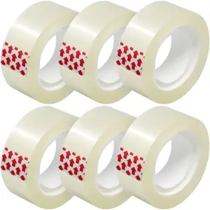 6 Rolls, 3/4 x 1000 Inch, 1 Inch Core, Clear Desktop Refillable Tape Dispenser Refill Rolls, Gift Wrapping Tape.