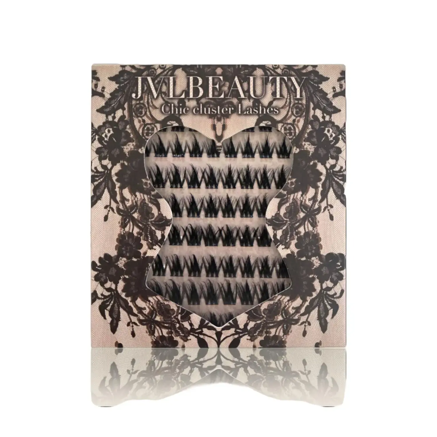 JVLBEAUTY【Night Elf】 Original Euro-American Style False Eyelashes, D Curl, Voluminous, Individual Clusters, Asian-Inspired Comic Look