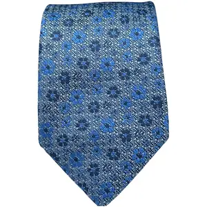BISSE Necktie - Micro Fabric Men's Tie, Dark Blue Patterned Men's Tie