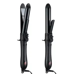 Professional Hair Straightener & Curler 360 Rotation Dual Voltage 110-220V with LCD Display Fast Heating for Beach Waves and Sleek Straight Hair