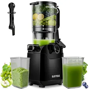 SUSTEAS 5.2" Ultra-Wide Cold Press Juicer - 250W Slow Masticating (40 RPM), 99% Yield, 64oz Capacity, Whole Fruit Juicing, Nutrient-Lock Tech, Heavy-Duty Motor