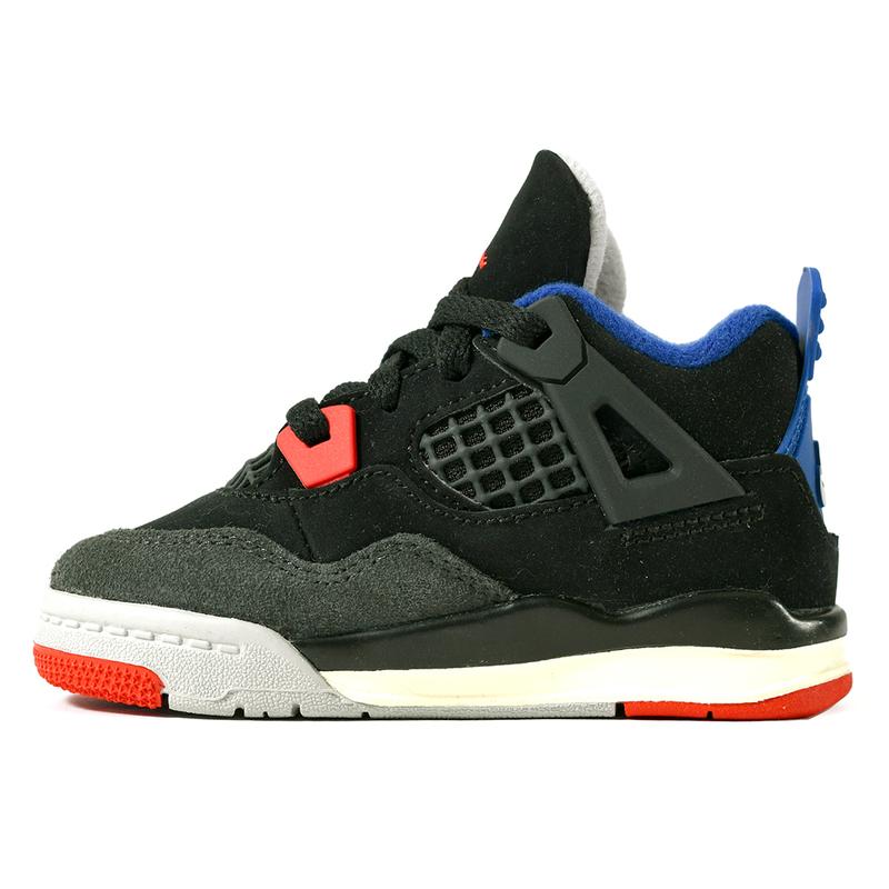 Toddler's Jordan 4 Retro OG Black/Fire Red-Deep Royal Blue (IB4387 003)