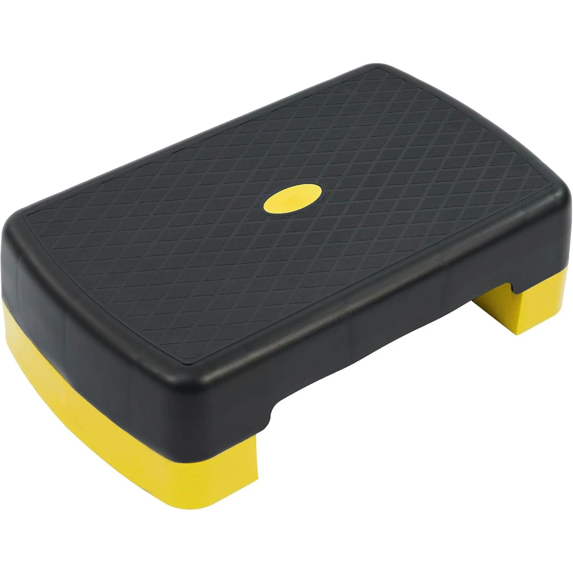 Fitvids 18" Workout Aerobic Stepper Platform, Adjustable Risers, Black/Yellow Fitvids 18" Workout Aerobic Stepper Platform, Adjustable Risers, Black/Yellow