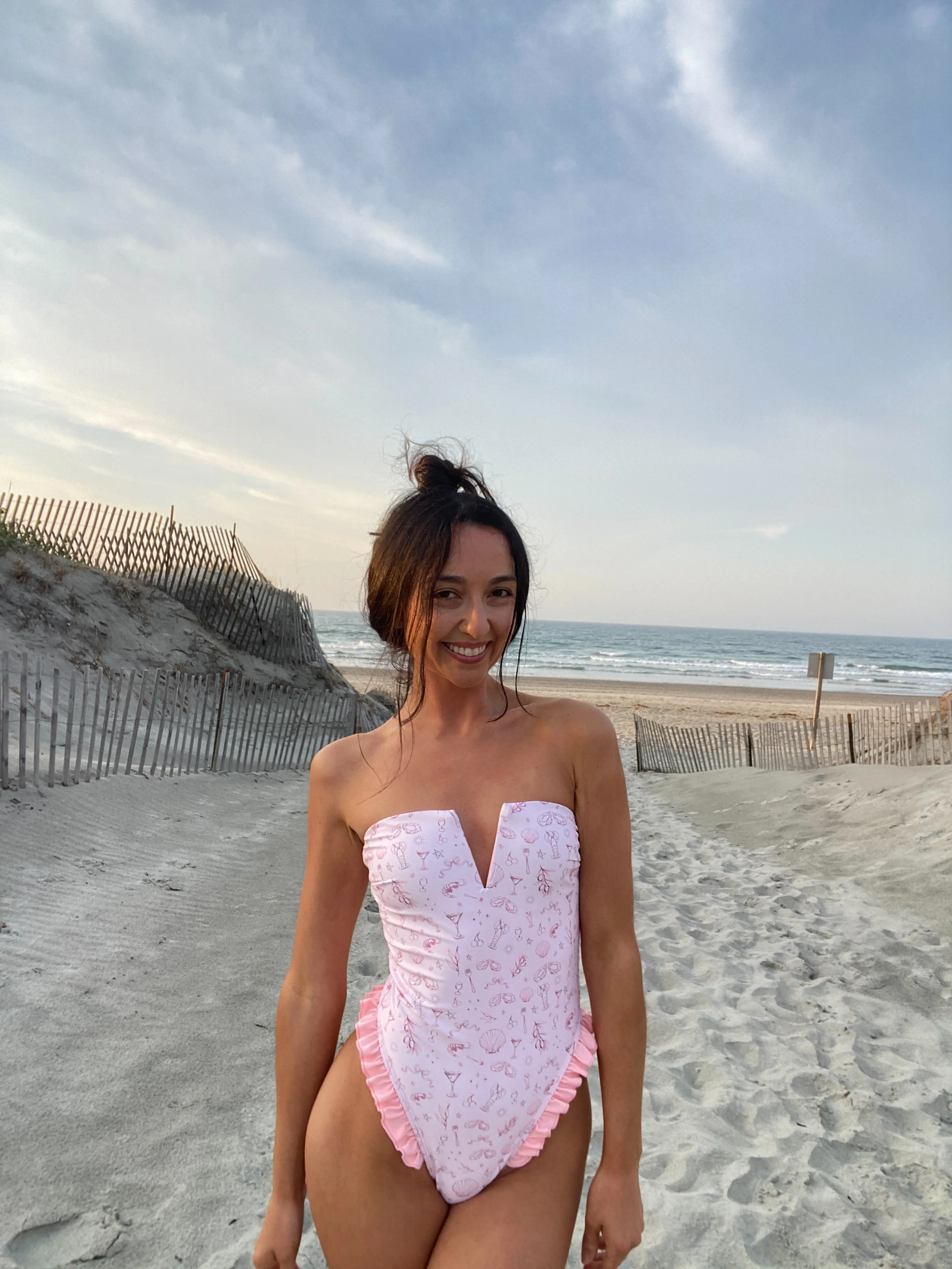 Pink Ruffle East Coast Summer One Piece