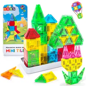 Magnetic Set With An Iron Box, Mini Size Diamond Shaped Toys, Magnetic Tiles Set, Suitable for STEM Toys for Boys and Girls, for Children's Educational Puzzles, Random Color, As Birthday Or Halloween Gifts for Children